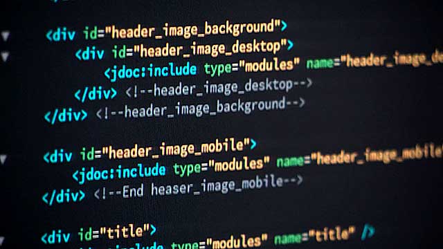 HTML-Code auf einem Display